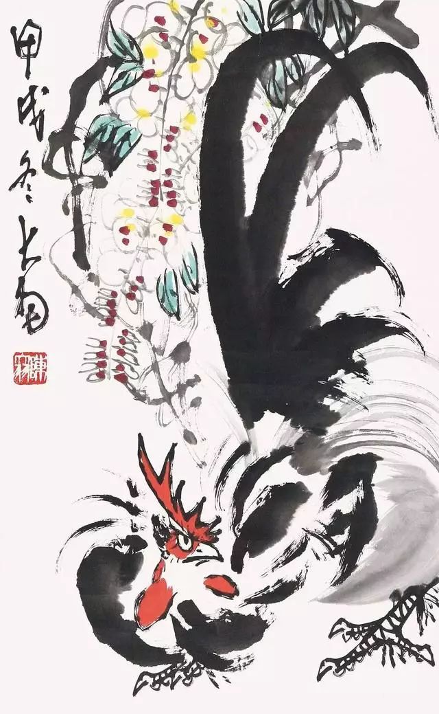 画鸡的著名画家陈大羽国画公鸡作品欣赏