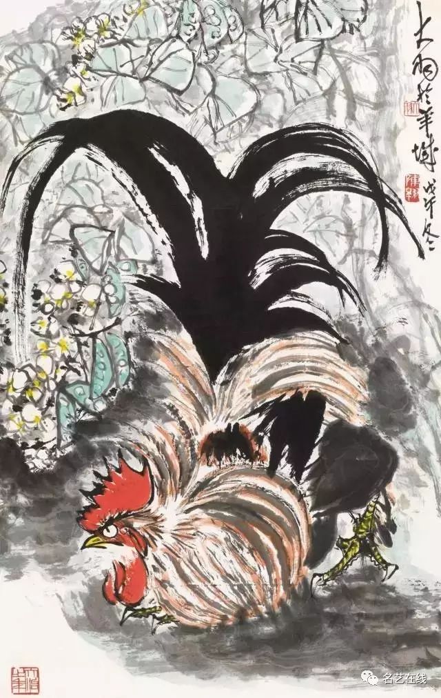 画鸡的著名画家陈大羽国画公鸡作品欣赏(图11)