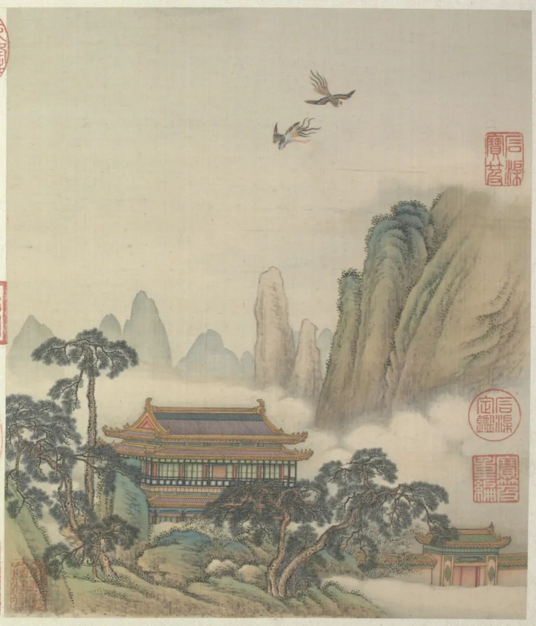 清朝画家金昆有鸟诗图册欣赏